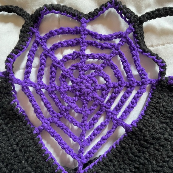 Handmade Crochet Spider Web Crop Top - Picture 3 of 5
